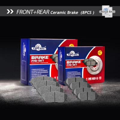 Front Rear Ceramic Disc Brake Pads for 2014 2015 2016 - 2018 Mazda 3 & 3 Sport - Image 1 of 4