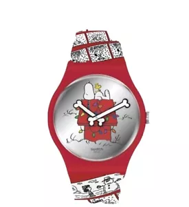SWATCH PEANUTS SNOOPY CHOMP LIMITED EDITION SPLENDIDO OROLOGIO + CIOTOLA GADGET - Foto 1 di 12