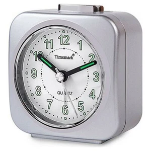 Reloj-Despertador Analógico Timemark Plateado Silencioso con sonido Modo noch - Imagen 1 de 1
