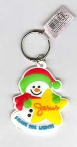 "Jesús, comparte su luz" ¡Llavero de goma blanco Navidad basado en Jesús! ¡4 vacaciones! - Imagen 1 de 4