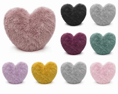 Teddy Fleece Cushion Heart Shaped Fluffy Super Soft Home Decor for Sofa or Bed - Image 1 of 4