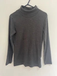 H&M Basic Kids Boys Solid Gray Cotton Blend Turtleneck Long Sleeve Shirt 4-6 Yrs - Picture 1 of 3