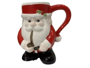 Santa W Pipe Mug Coffee/Cocoa Cup The Good Co.(Applause) Vntg ceramic 5”t 660510 - Picture 1 of 7