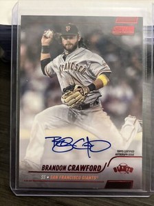 Brandon Crawford 2022 Topps Stadium Club RED FOIL Auto #11/ 50 ~Giants