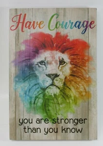 CTOP Have courage you are stronger than lion RAINBOW OF POSSIBILITY PLAQUE Ganz - Picture 1 of 4