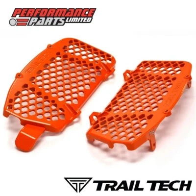 Trail Tech Orange Aluminium Radiator Guard Kit for Husqvarna FE450 2017-2019 - Imagem 1 de 4