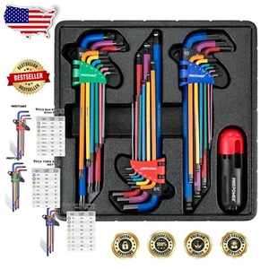 Durable Extra Long Arm Ball End Allen Key Set - 27-Piece with Comfortable Grip - Picture 1 of 9