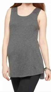 New Women's Maternity Clothes Shirt Top Studded Gray Tank NWT Size M - Picture 1 of 3