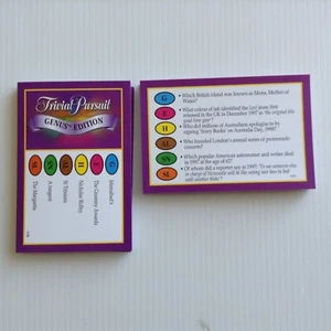 Trivial Pursuit 2001 Genus Question / Answer Cards (Purple) x 50 Spares - Picture 1 of 1