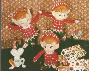 Beading Craft Patterns Pilgrim Christmas Elf Turkey Thanksgiving Vintage L36 - Picture 1 of 4