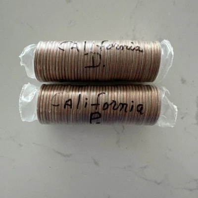 2005 US Mint California State Quarter D & P, (2) $10 Rolls, Unopened - Image 1 of 3