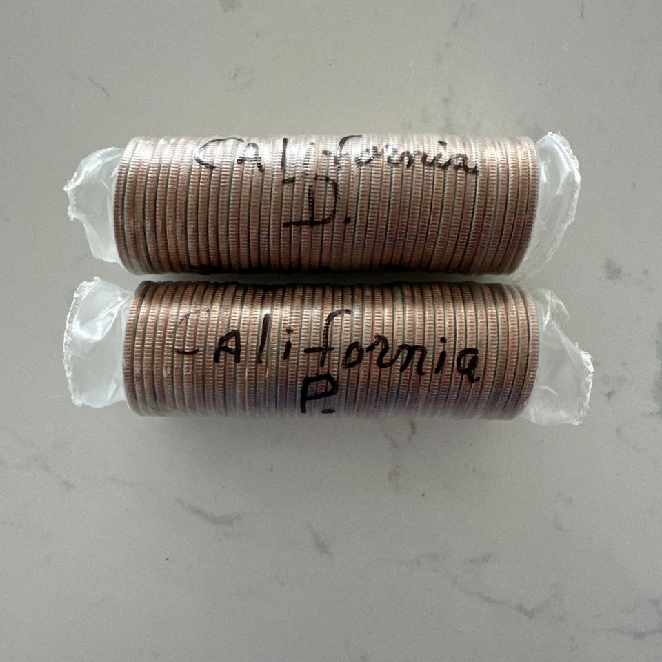 2005 US Mint California State Quarter D & P, (2) $10 Rolls, Unopened - Image 1 of 3