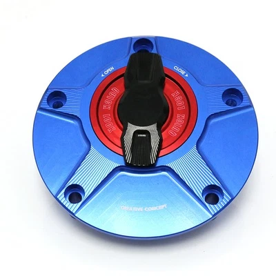 Blue CNC FCR 1/4 Keyless Fuel Gas Cap For MV Agusta 1078RR Brutale 06-09 08 - Image 1 of 4