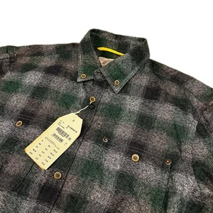 Camel Active Shirt Mens S Grey Green Check Flannel Long Sleeve Outdoors Hiking - Bild 1 von 9