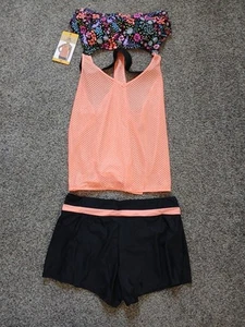 ZeroXposur Damen 2-teiliges Tankini Set mit breiten Trägern Gr. M Koralle Neu - Bild 1 von 14
