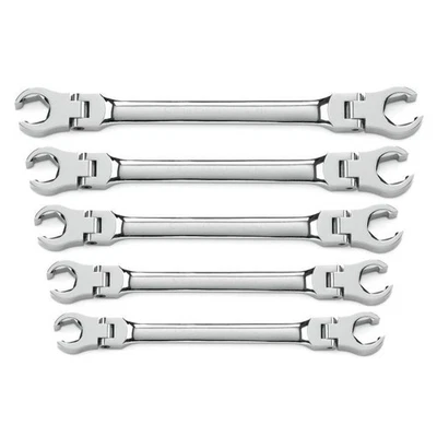 Gearwrench KDT81910 5 Piece Flex Head Flare Nut SAE Wrench Set - Image 1 of 4