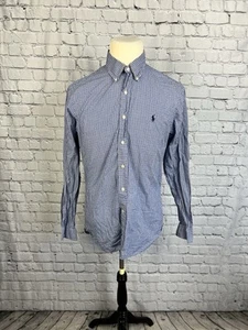 Ralph Lauren Dress Shirt Men’s 16 1/2-42 Slim Fit Button Down Blue,White Plaid - Picture 1 of 9