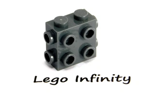 6 LEGO ladrillo gris azulado oscuro 1 x 2 x 1,6 con soporte de pernos laterales y finales (67329) - Imagen 1 de 2