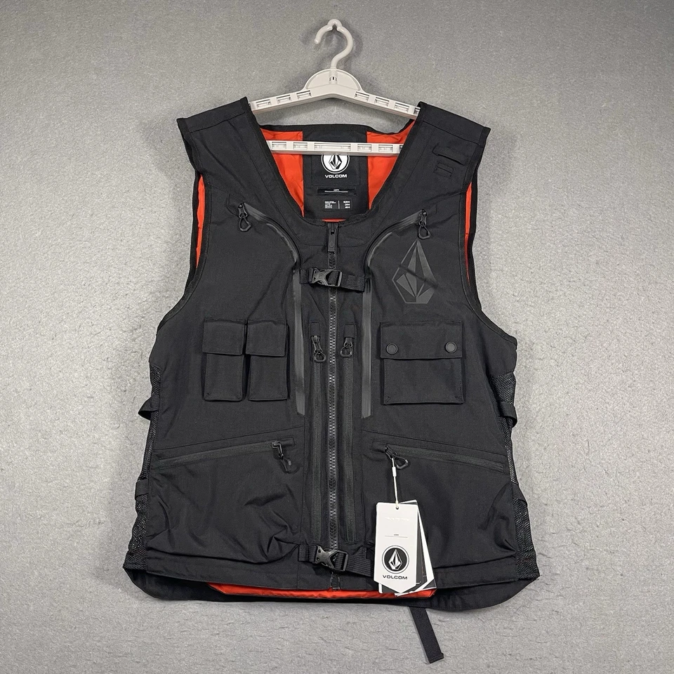 Volcom Vest Mens Medium Black Red Iguchi Slack Snwoboard Tactical Backpack NEW - Image 1 of 4