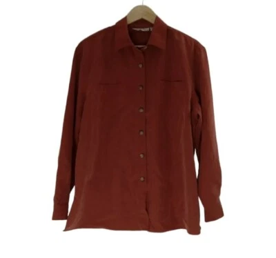 Chaqueta Dressbarn Mujer Chaqueta Top Mujer Grande Bolsillo Frontal Ranchero Naranja Foto 1 de 4