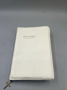 Vintage HOLY BIBLE KJV World Zippered White Authorized Concordance - Picture 1 of 17