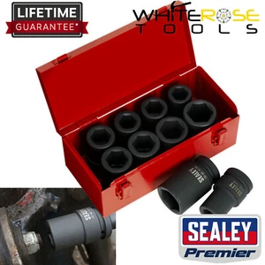Sealey Impact Socket Set Premier Deep 1"Sq Drive Metric Imperial 10pc Wrench - Picture 1 of 4