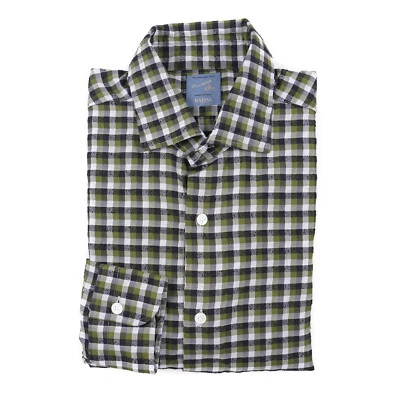 Barba Napoli Green-Navy-White Check Soft Woven Cotton Shirt M (Eu 40) NWT - Image 1 of 4