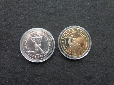 VINTAGE 1993/1994  NOLAN RYAN & REGGIE JACKSON COINS REPUBLIC OF LIBERIA W/CASES - Image 1 of 4