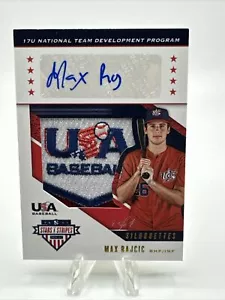 2019 Panini USA Baseball MAX RAJCIC RC Logo PATCH AUTOGRAPH AUTO 1/1 - UCLA - Picture 1 of 4