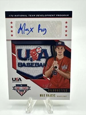 2019 Panini USA Baseball MAX RAJCIC RC Logo PATCH AUTOGRAPH AUTO 1/1 - UCLA - Image 1 of 4