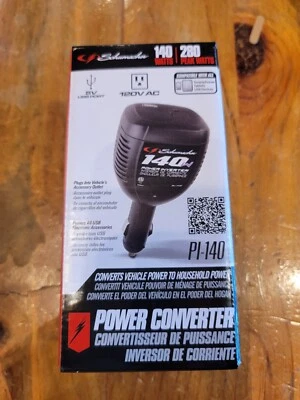 SCHUMACHER 140W POWER CONVERTER (PI-140) 280 PEAK WATTS AC OUTLET USB CHARGING - Image 1 of 4