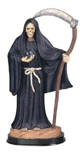 FIGURA PARCA TÚNICA NEGRA 12 PULGADAS CON ESFERA Y GUADAÑA - Imagen 1 de 1