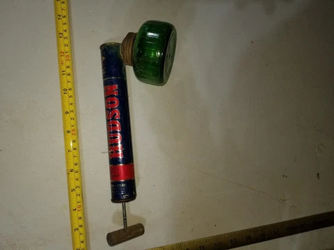 Vintage Hudson Bug Sprayer Duster w/ Emerald Green Glass Cover