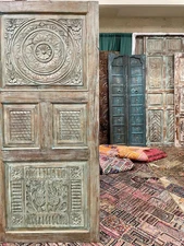 Vintage Carved Barn Door, Distressed door, Artistic, Rustic, Sliding Door, 80x36