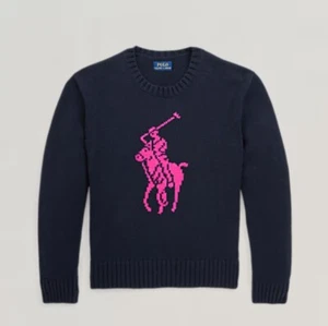 Polo Ralph Lauren Girls Big Pony Pullover Sweater Size 8-10 NWT FREE SHIPPING - Picture 1 of 5