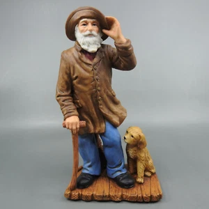 Old Salty 1999 Home Interiors & Gifts 14015-99 Old Fisherman w/ Dog Figurine 8" - Picture 1 of 8