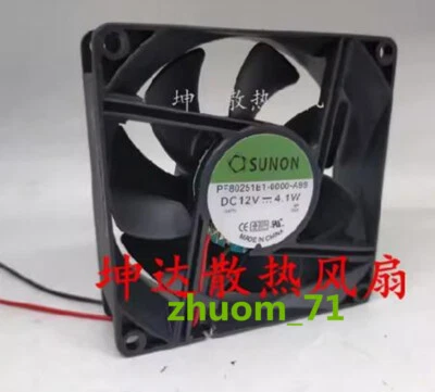 1PC SUNON PF80251B1-0000-A99 8025 12V 4.1W Double ball bearing chassis fan - Image 1 of 2