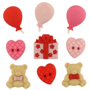Love You Beary Much 4319 - Botones del Día de San Valentín en abundancia - Chatarra de costura artesanal - Imagen 1 de 2