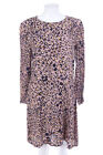 H&M Kleid Damenkleid Viskose Leo Print D 36 rosa curry-gelb