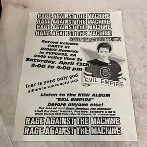 RAGE AGAINST THE MACHINE Evil Empire Records Release Party Flyer 1996 Rare - Picture 1 of 12