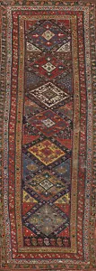 Pre-1900 Antique Vegetable Dye Kazak Russian Handmade Runner Rug 4x13 - Picture 1 of 24