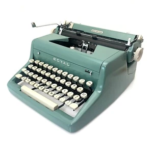 NEUWERTIG 1956 türkisgrün Royal Quiet de Luxe Schreibmaschine funktioniert Pica Klassiker Vintage - Bild 1 von 13