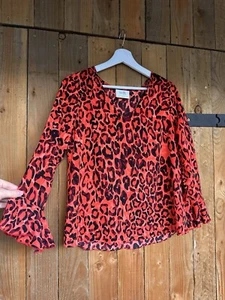 Wallis Petite Red Leopard Print Blouse – UK Size 12 - Picture 1 of 11