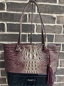 NWT Brahmin Medium Misha Melbourne Tote Port Sonnet Purple Black Champagne - Picture 1 of 6