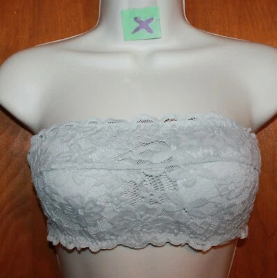SIN LÍMITES Jrs. Sujetador de encaje sin tirantes mediano (gris con aros) usado en excelente estado Foto 1 de 2