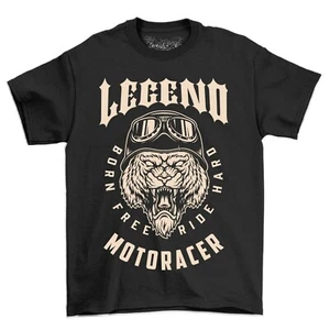 Camiseta Legend Motor Racer Big Cat para hombre estilo vintage camisa de motocicleta para hombre - Imagen 1 de 6