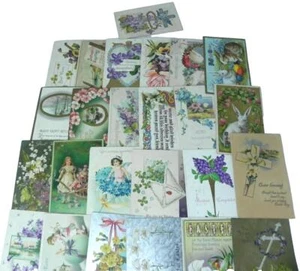 Vintage Embossed Postcards Birthday Easter Lot of 25 - Picture 1 of 6
