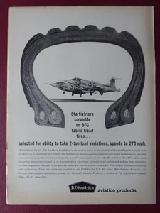5/1961 PUB BF GOODRICH LUFTFAHRT FLUGZEUG REIFEN USAF LOCKHEED F-104 STARFIGHTER AD - Bild 1 von 1