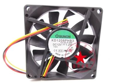 1PC SUNON KD1208PHB3 12V 1.2W 8015 8CM silent chassis cooling fan - Image 1 of 3