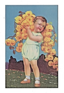 Artist Signed A. Kollin Vintage Postcard Postcard Child MA1481 - Picture 1 of 2